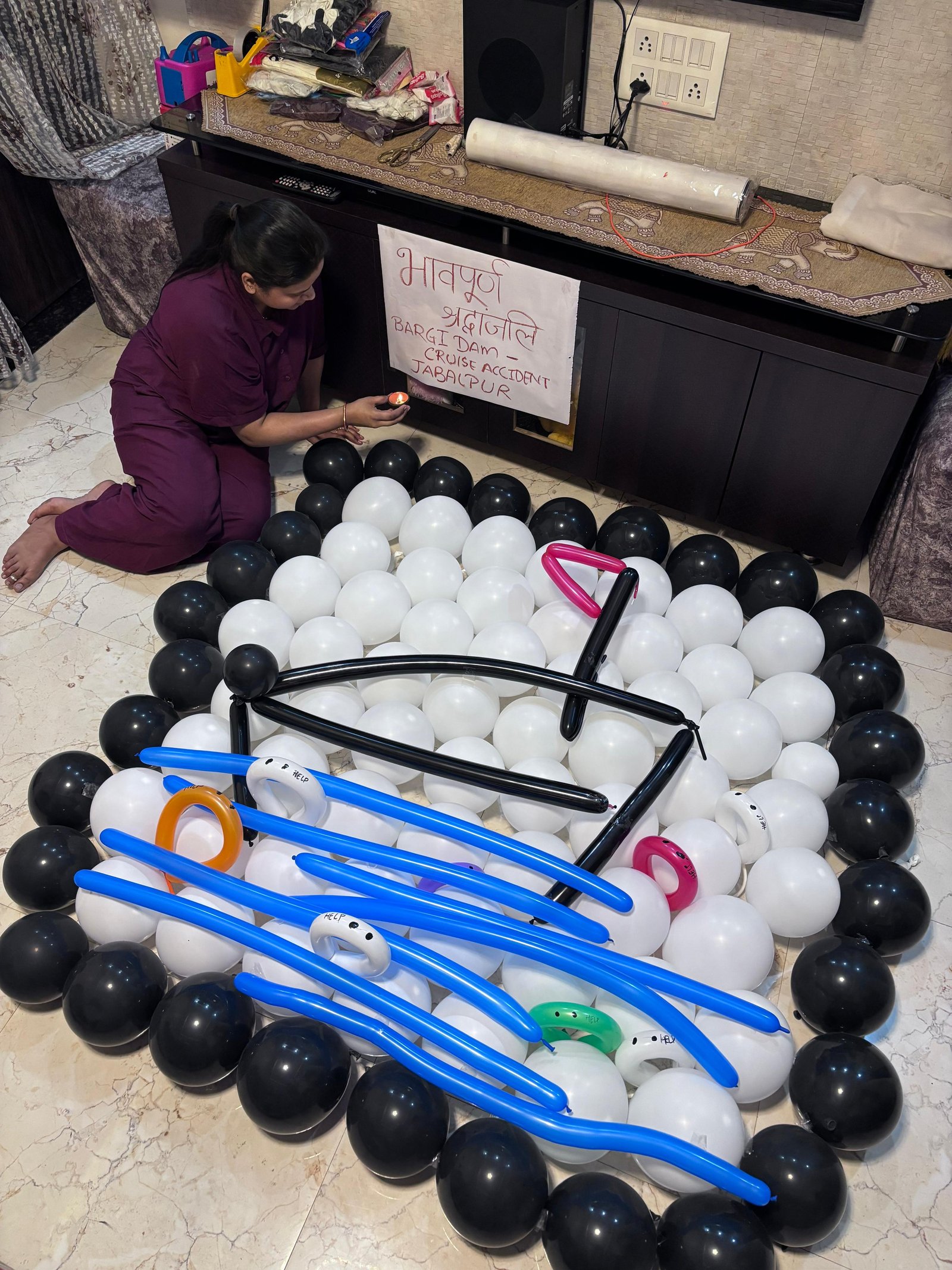 बलून डेकोरेशन प्रतियोगिता में जबलपुर की वैष्णवी गुप्ता चौहान ने प्रथम स्थान प्राप्त किया
