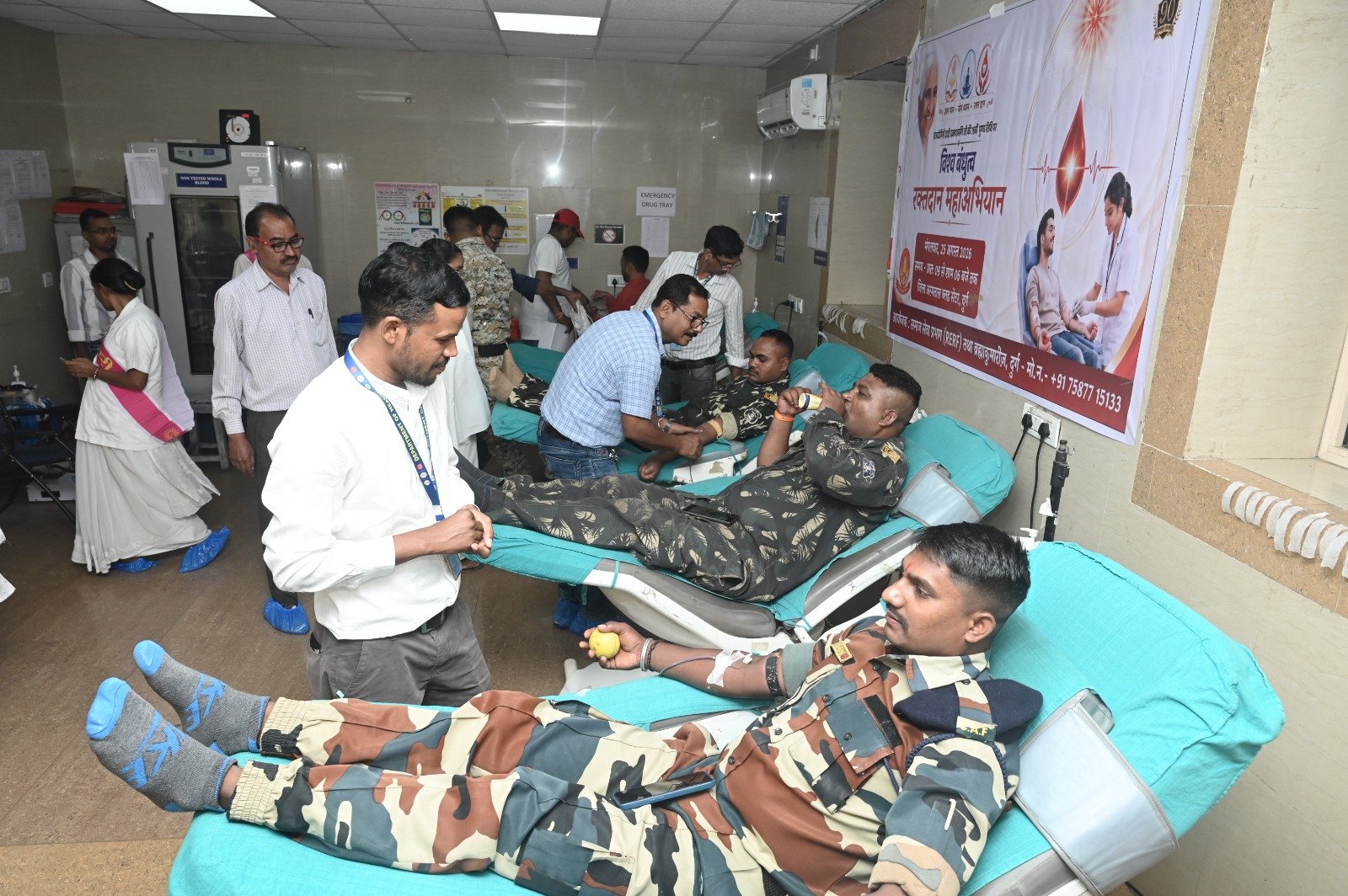 जिला चिकित्सालय दुर्ग में ब्रह्माकुमारीज के रक्तदान महाअभियान में 202 यूनिट ब्लड रक्तदाताओं ने दिया