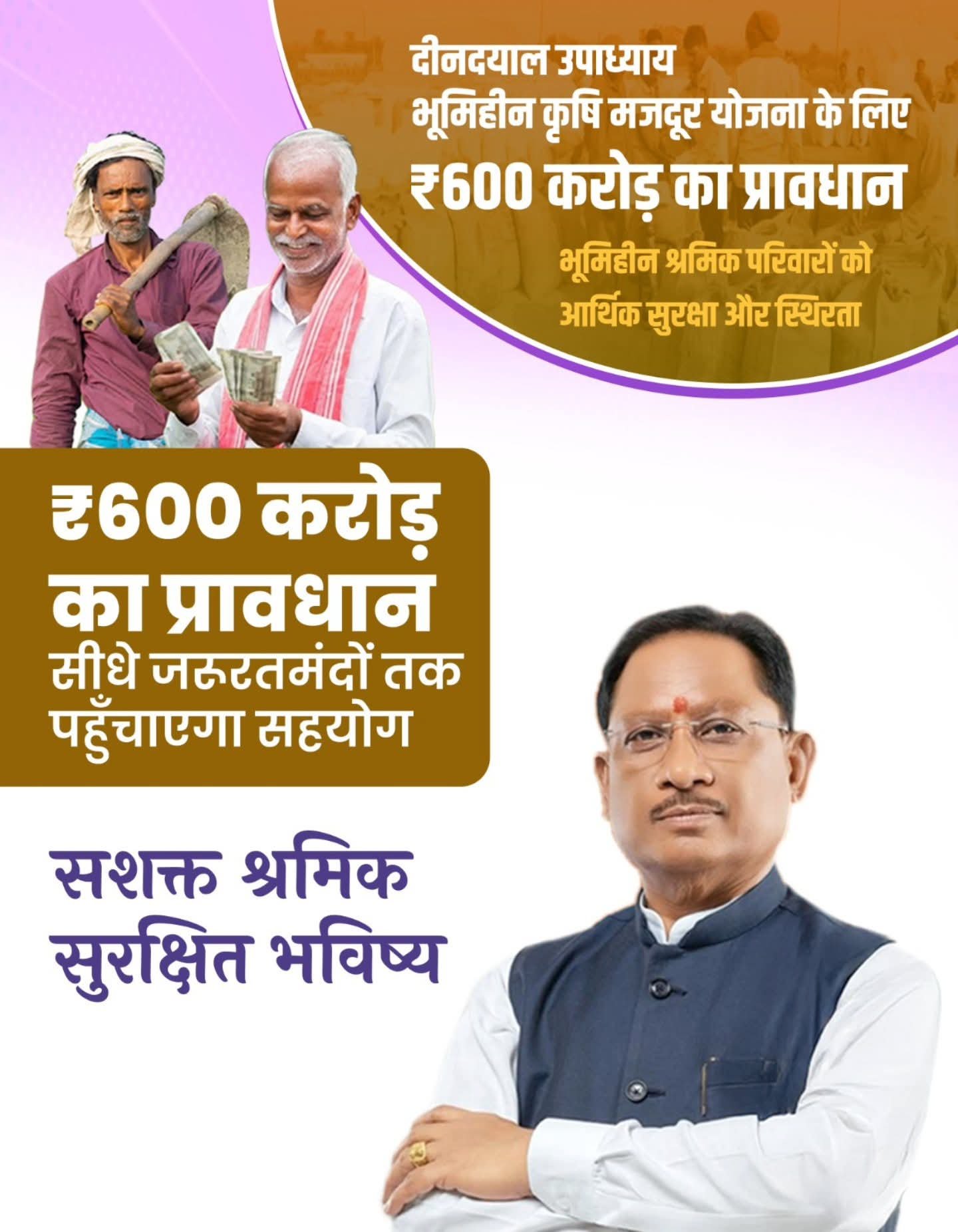 Deendayal Upadhyay Bhoomiheen Krishi Mazdoor Kalyan Yojana: Chief Minister Shri Vishnu Deo Sai to Disburse ₹500 Crore to Nearly 5 Lakh Landless Labour Families