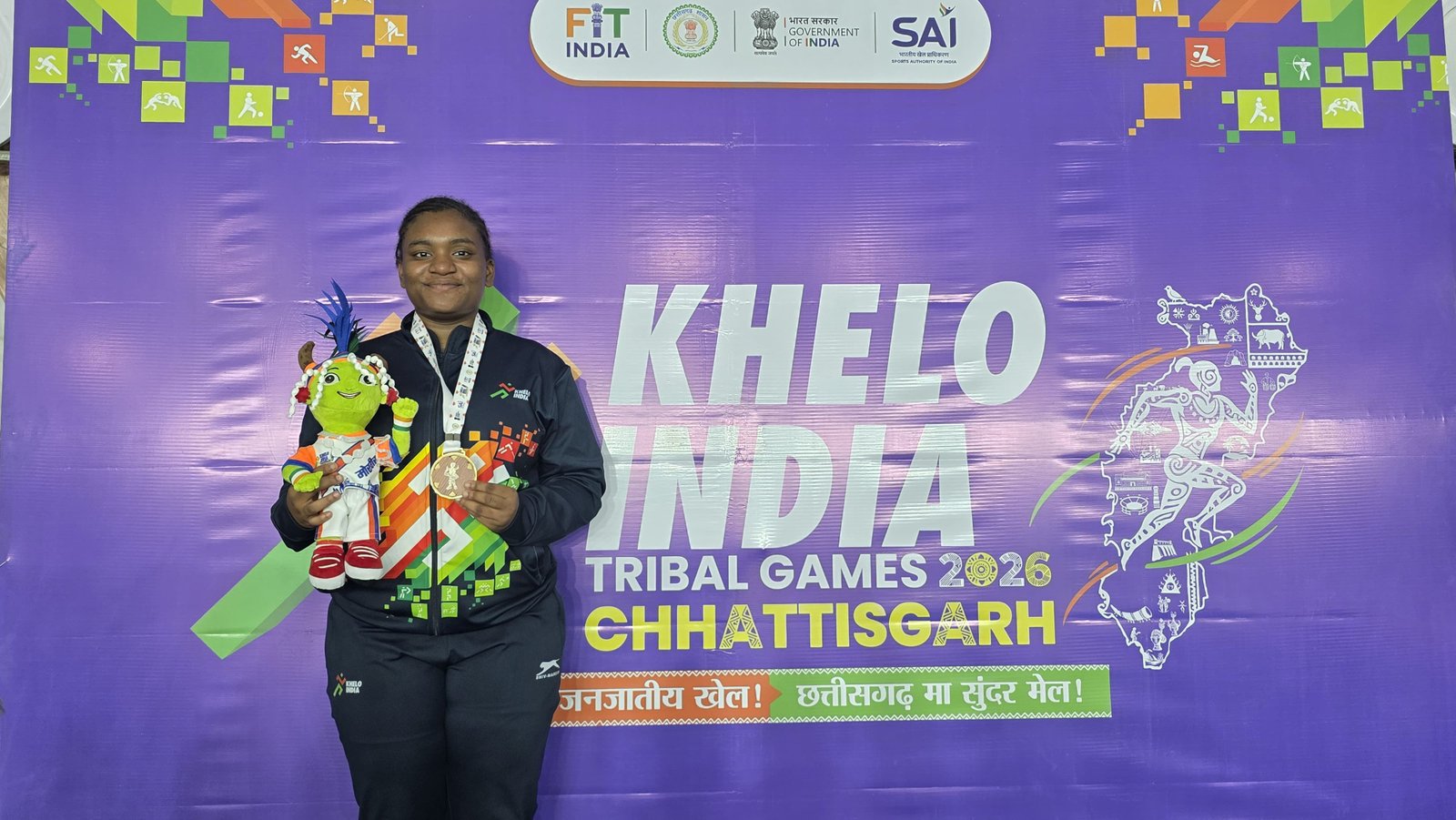 खेलो इंडिया ट्राइबल गेम्स 2026कर्नाटक की मनीषा जोंस सिद्दी ने जीता गोल्ड